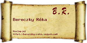 Bereczky Réka névjegykártya