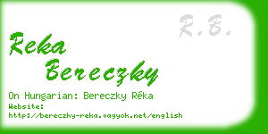 reka bereczky business card